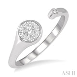 1/6 ctw Open End Lovebright Round Cut Diamond Ring in 14K White Gold