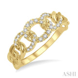 Curb & Cuban Link Diamond Fashion Ring