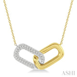 1/4 ctw Round Cut Diamond Paper Clip Necklace in 14K Yellow and White Gold