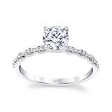 14 KT White Gold Engagement Ring With 0.08 ctw