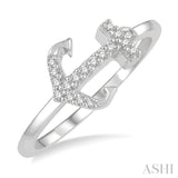 Anchor Shape Petite Diamond Fashion Ring