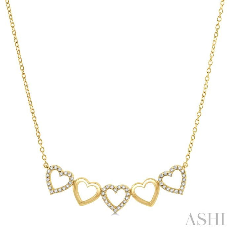 Heart Shape Link Diamond Necklace