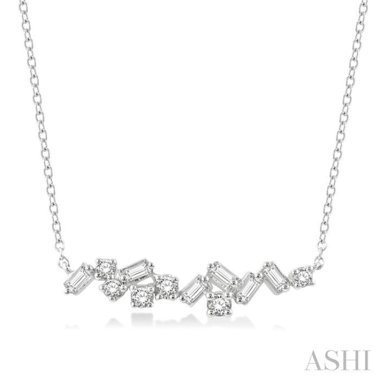 Scatter Baguette Diamond Fashion Necklace