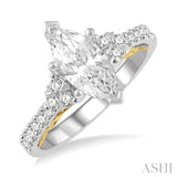 Marquise Shape Semi-Mount Diamond Engagement Ring