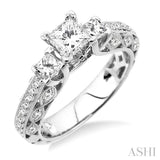 3/4 Ctw Diamond Semi-Mount Engagement Ring in 14K White Gold