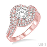 3/4 Ctw Diamond Semi-mount Engagement Ring in 14K Rose Gold