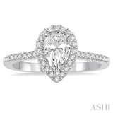 Pear Shape Semi-Mount Diamond Engagement Ring