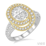 Oval Shape Semi-Mount Diamond Engagement Ring